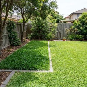 Sir Walter buffalo and kikuyu turf in a Sydney backyard with shade and full sun